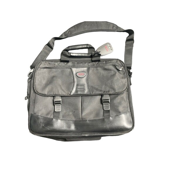 Tumi Mens Black Nylon Adjustable Straps Expandable Shoulder Laptop Bag Briefcase